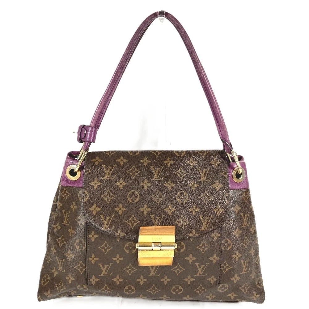 LOUIS VUITTON MONOGRAM ORAMP BAG FLAP TOTE BAG: LOUIS VUITTON Monogram Oramp Bag Flap Tote Bag Brand: LOUIS VUITTON Type/Style: Shoulder Bag Material: MonogramCanvas Color: Aurore / purplexBrown Size: W15.4xH9.8xD5.1inch / W39cmxH25cmxD13cm Acc