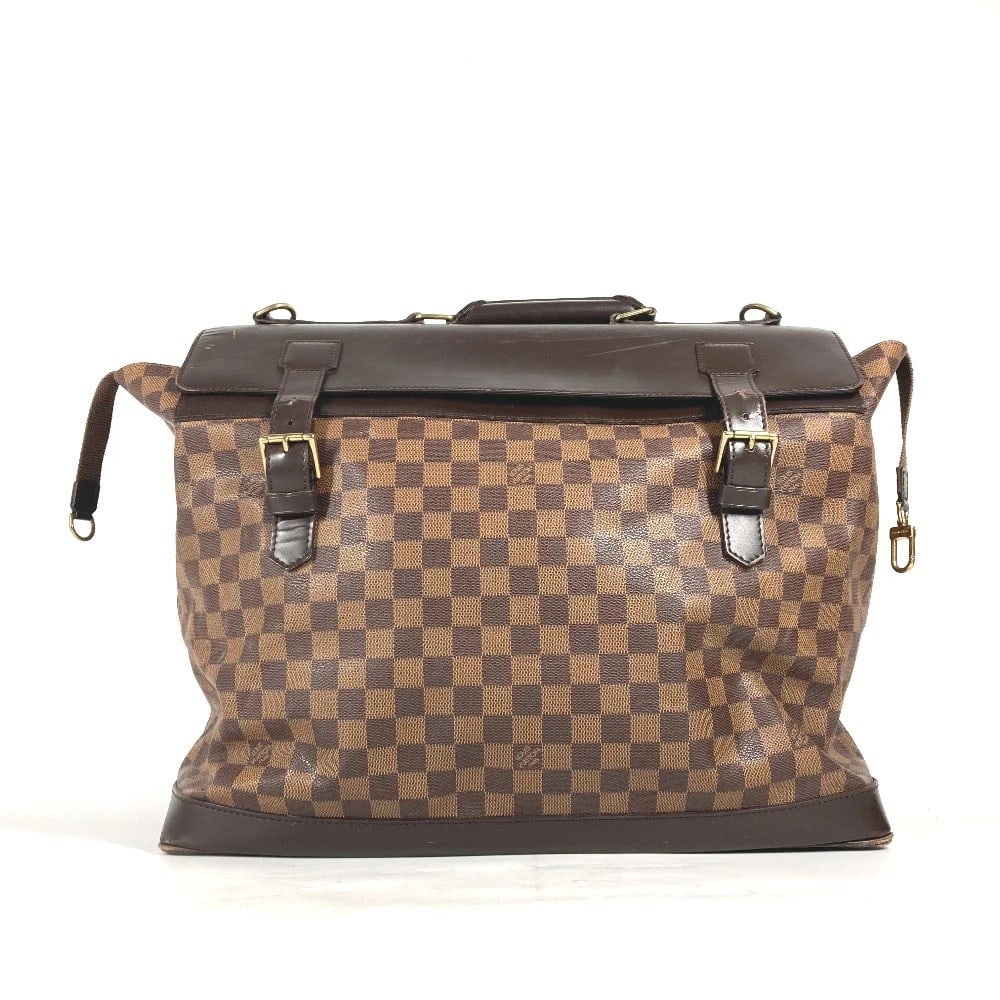 LOUIS VUITTON DAMIER WEST END PM DUFFLE BAG SHOULDER BAG: LOUIS VUITTON Damier West end PM Duffle Bag Shoulder Bag Brand: LOUIS VUITTON Type/Style: Hand Bag Material: Damier Canvas Color: Ebene / Brown Size: W17.1xH12.4xD7.5inch / W43.5cmxH31.5cmxD19cm A