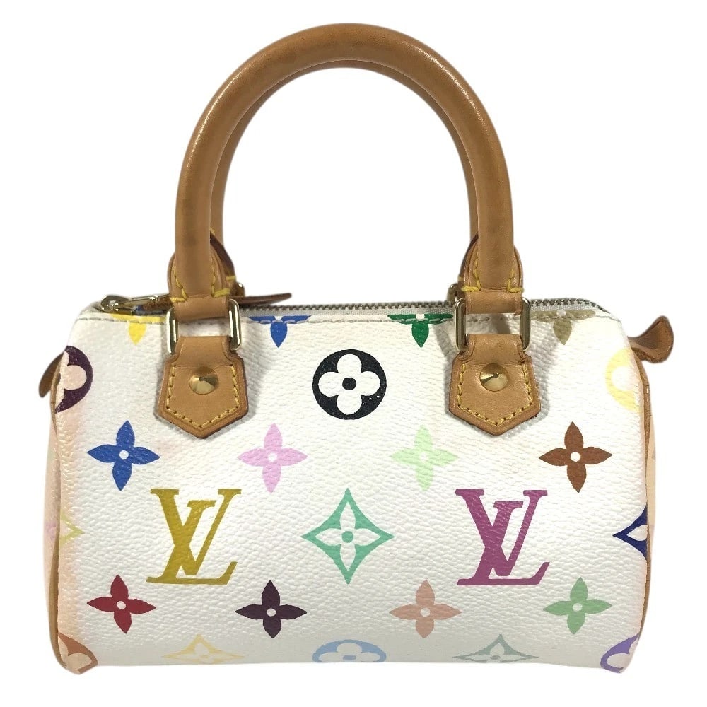 LOUIS VUITTON MONOGRAMMULTICOLORE MINI SPEEDY MINI HAND BAG: LOUIS VUITTON MonogramMulticolore Mini Speedy Mini Hand Bag Brand: LOUIS VUITTON Type/Style: Hand Bag Material: MonogramMulticoloreCanvas Color: Blanc / White Size: W5.9xH2.8xD3.7inch /