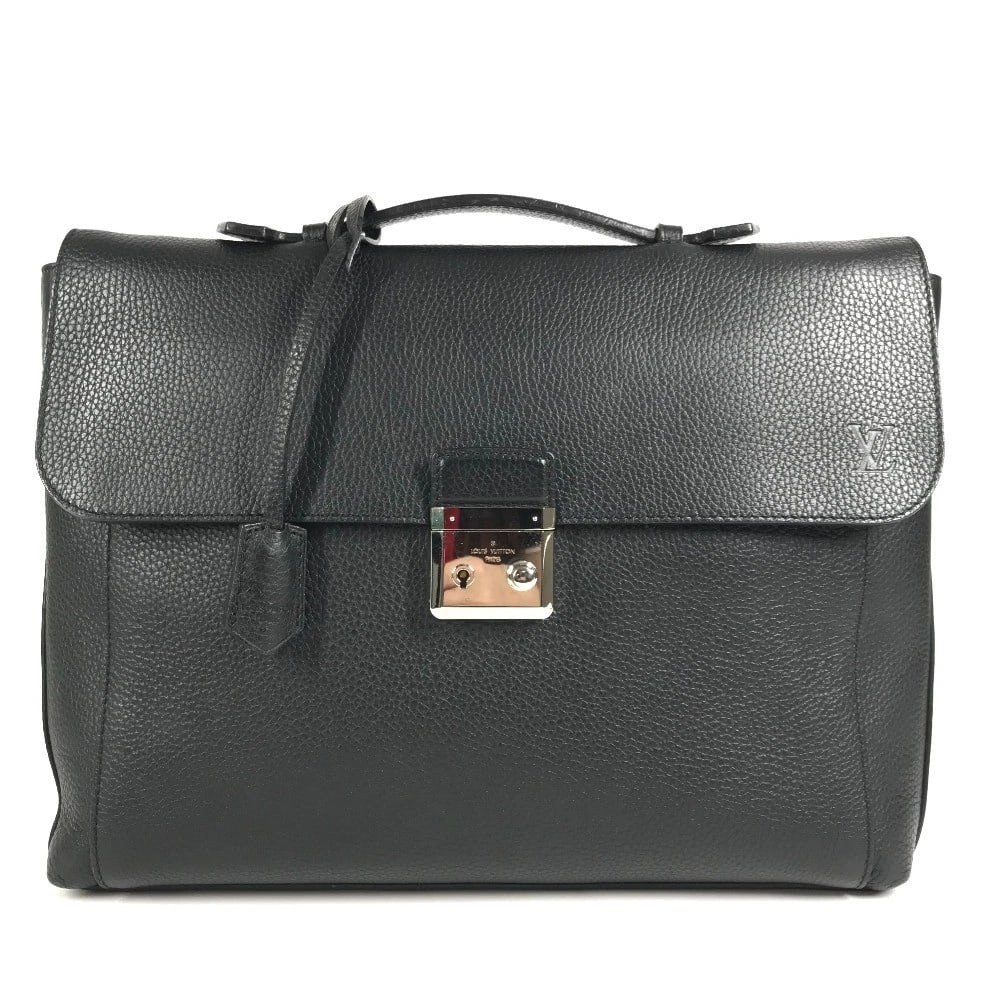 LOUIS VUITTON TAURILLON CLEMENCE DORIAN DOCUMENT BRIEFCASE: LOUIS VUITTON Taurillon Clemence Dorian Document Briefcase Brand: LOUIS VUITTON Type/Style: Business bag Material: Taurillon ClemenceLeather Color: Black Size: W14.0xH11.0xD2.8inch / W35.5cmxH28cmxD7c