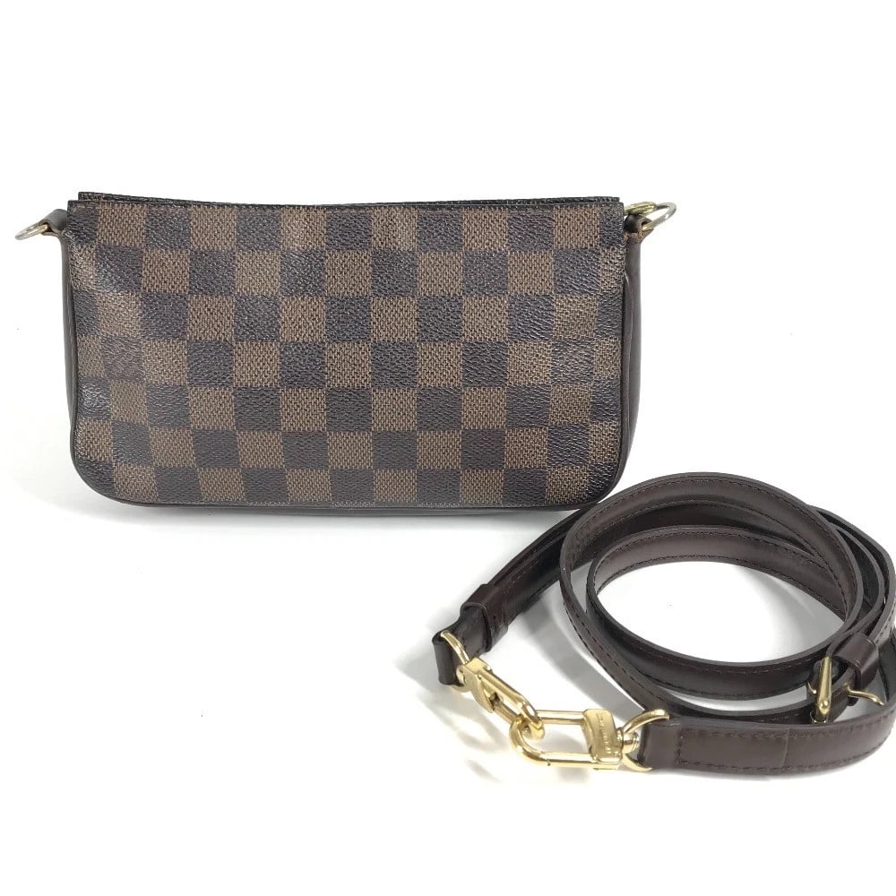LOUIS VUITTON DAMIER NAVONA CROSSBODY BAG POCHETTE SHOULDER BAG: LOUIS VUITTON Damier Navona Crossbody bag Pochette Shoulder Bag Brand: LOUIS VUITTON Type/Style: Shoulder Bag Material: Damier Canvas Color: Ebene / Brown Size: W7.9xH4.7xD1.4inch / W20cmxH12cmxD3.5cm