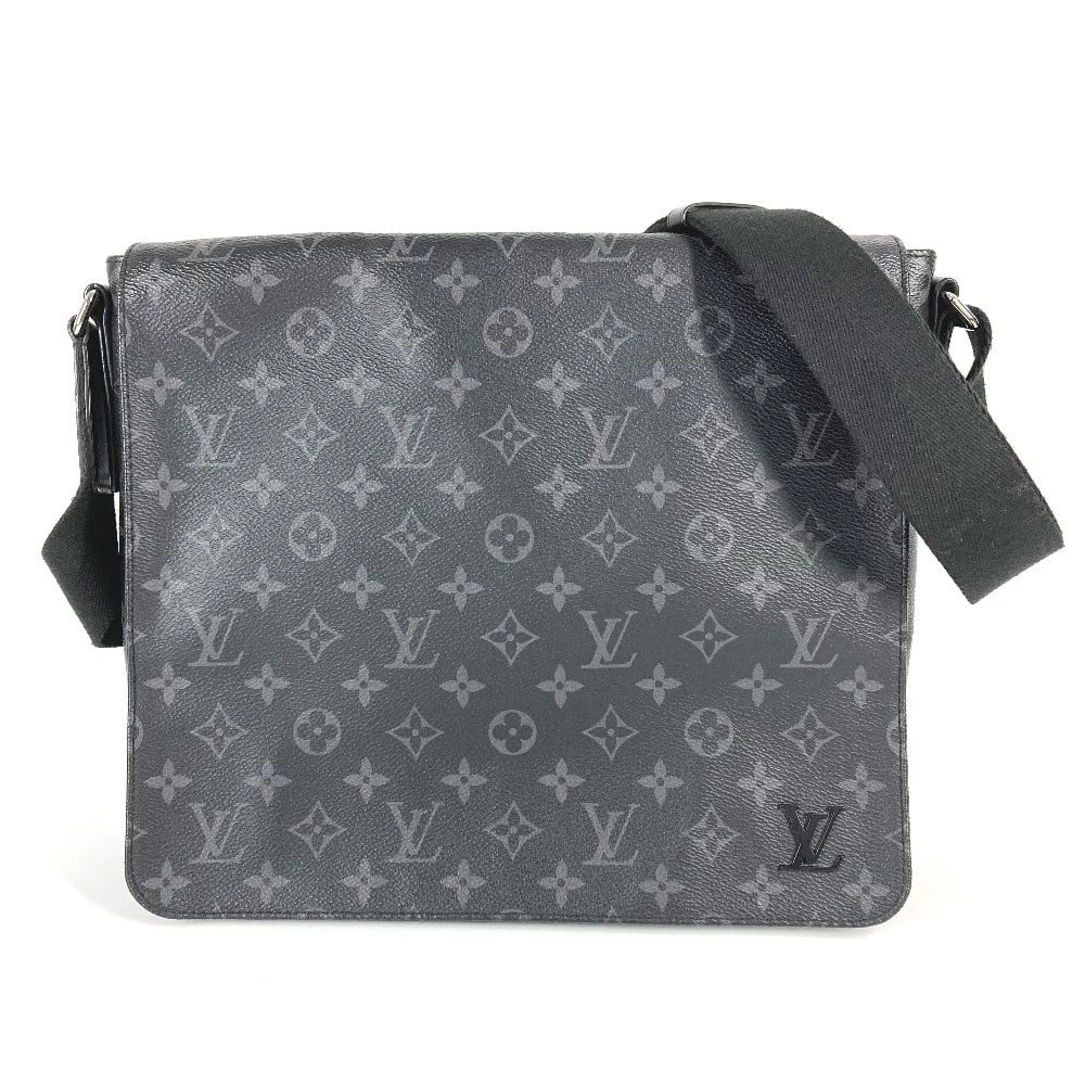 LOUIS VUITTON MONOGRAMECLIPSE DISTRICT CROSSBODY SHOULDER BAG: LOUIS VUITTON MonogramEclipse District Crossbody Shoulder Bag Brand: Louis Vuitton Type/Style: Shoulder Bag Material: MonogramEclipseCanvas Color: Black Size: W12.6xH10.2xD3.5inch / W32cmxH26cmxD9cm