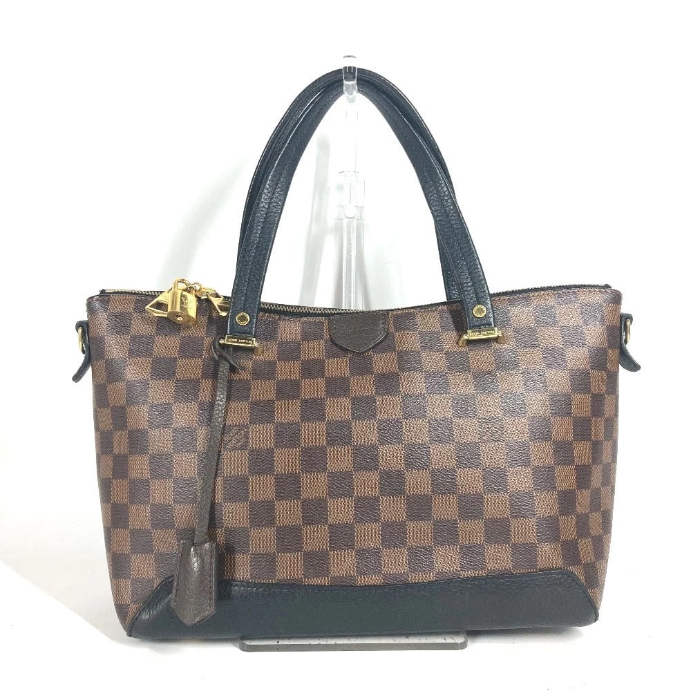 LOUIS VUITTON DAMIER HYDE PARK BAG TOTE BAG SHOULDER BAG: LOUIS VUITTON Damier Hyde Park Bag Tote Bag Shoulder Bag Brand: LOUIS VUITTON Type/Style: Shoulder Bag Material: Damier Canvas / Leather Color: Noir / BlackxBrown Size: W12.2xH8.7xD5.1inch / W31cmxH22