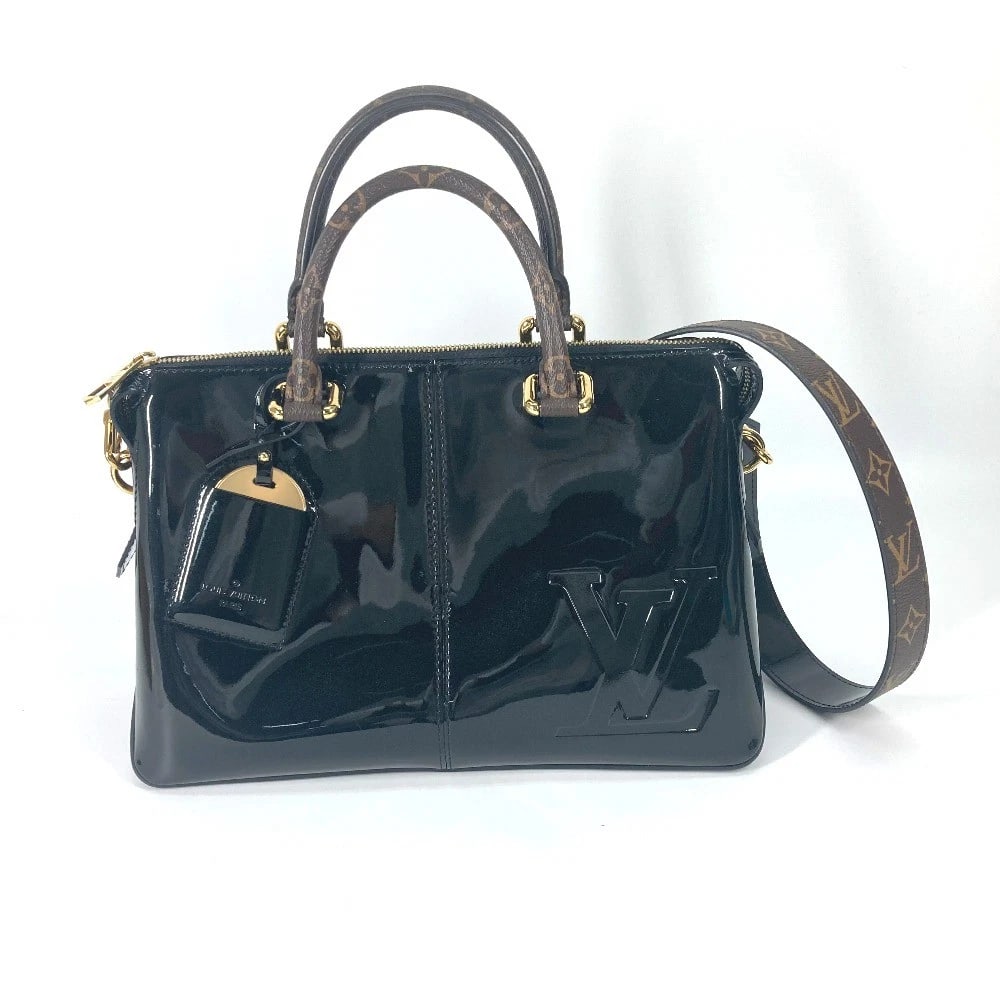 LOUIS VUITTON VERNIS TOTE MIROIR 2WAY SHOULDER BAG: LOUIS VUITTON Vernis Tote Miroir 2WAY Shoulder Bag Brand: LOUIS VUITTON Type/Style: Tote Bag Material: Patent Leather / MonogramCanvas Color: Noir / BlackxBrown Size: W12.0xH8.3xD5.1inch / W30.5cmxH21