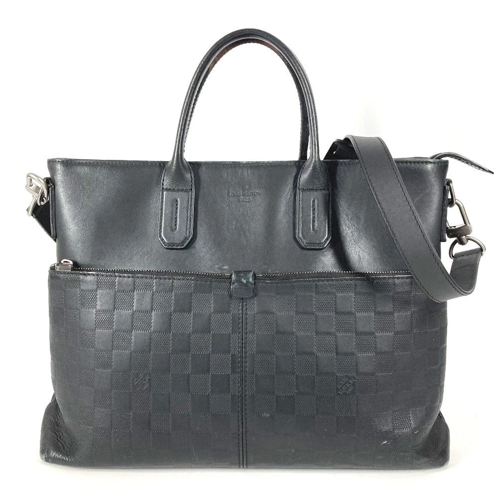 LOUIS VUITTON DAMIER INFINI 7DW TOTE BAG: LOUIS VUITTON Damier Infini 7DW Tote Bag Brand: LOUIS VUITTON Type/Style: Business bag Material: Damier InfiniLeather Color: onyx / Black Size: W14.4xH11.0xD3.0inch / W36.5cmxH28cmxD7.5cm Accessor