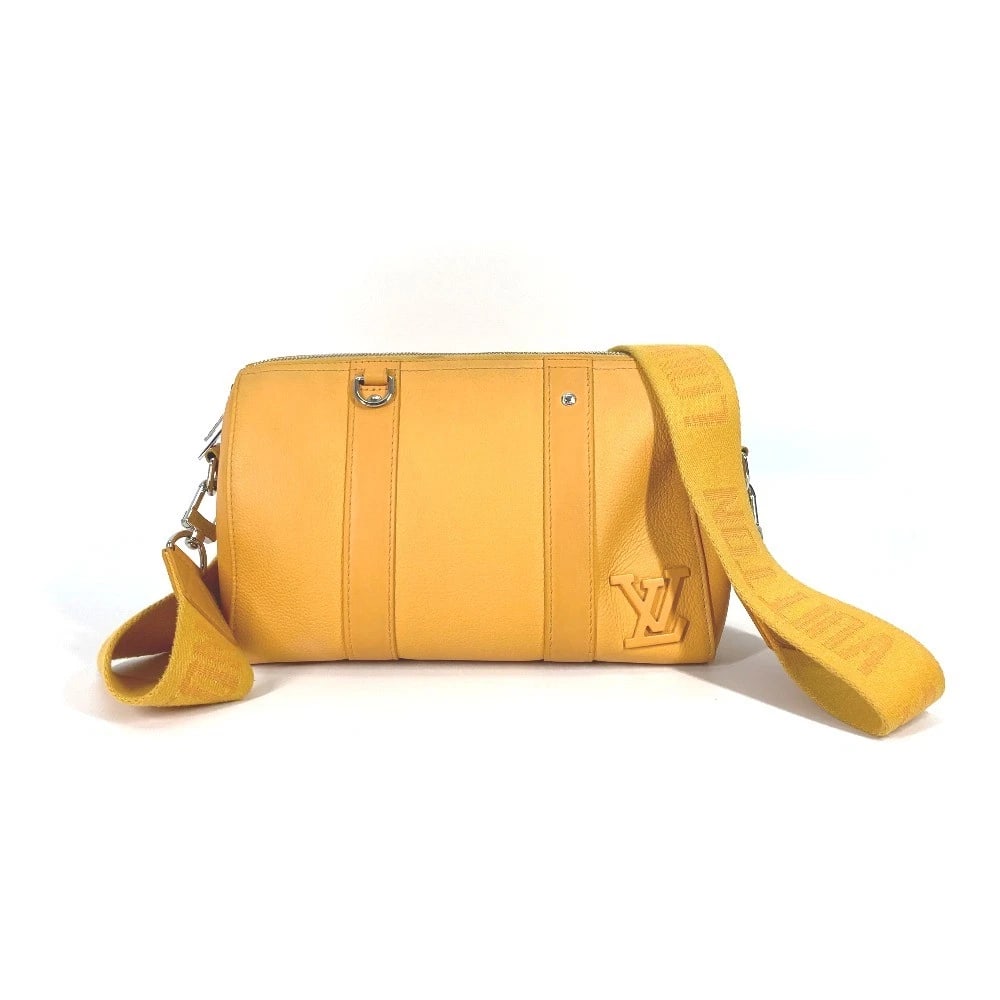 LOUIS VUITTON AEROGRAM CITY KEEPALL 2WAY CROSSBODY: LOUIS VUITTON Aerogram City Keepall 2WAY Crossbody Brand: LOUIS VUITTON Type/Style: Shoulder Bag Material: Leather Color: yellow Size: W10.6xH6.3xD4.5inch / W27cmxH16cmxD11.5cm Accessories: None <