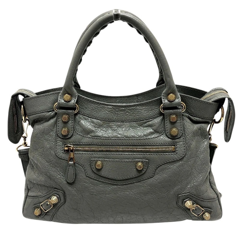 BALENCIAGA BAG 2WAY HAND BAG LEATHER GRAY: BALENCIAGA Bag 2WAY Hand Bag Leather gray Brand: BALENCIAGA Type/Style: Hand Bag Material: Leather Color: gray Size: W13.0xH7.9xD3.0inch / W33cmxH20cmxD7.5cm Accessories: None Accessories Notice: