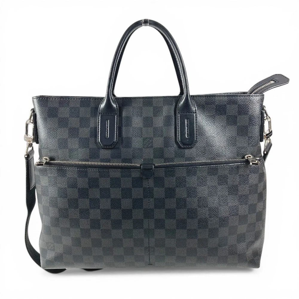 LOUIS VUITTON DAMIER GRAPHITE BRIEFCASE HAND BAG: LOUIS VUITTON Damier Graphite Briefcase Hand Bag Brand: Louis Vuitton Type/Style: Business bag Material: DamierGraphiteCanvas Color: Black Size: W13.8xH11.0xD3.0inch / W35cmxH28cmxD7.5cm Accessori