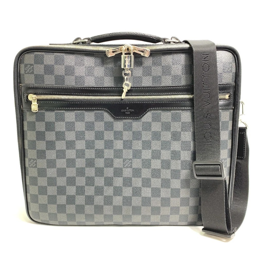 LOUIS VUITTON DAMIER GRAPHITE CROSSBODY 2WAYSHOULDER BUSINESS BAG: LOUIS VUITTON Damier Graphite Crossbody 2WAYShoulder Business bag Brand: LOUIS VUITTON Type/Style: Business bag Material: DamierGraphiteCanvas Color: Black Size: W14.2xH11.8xD2.8inch / W36cmxH30cmxD7c