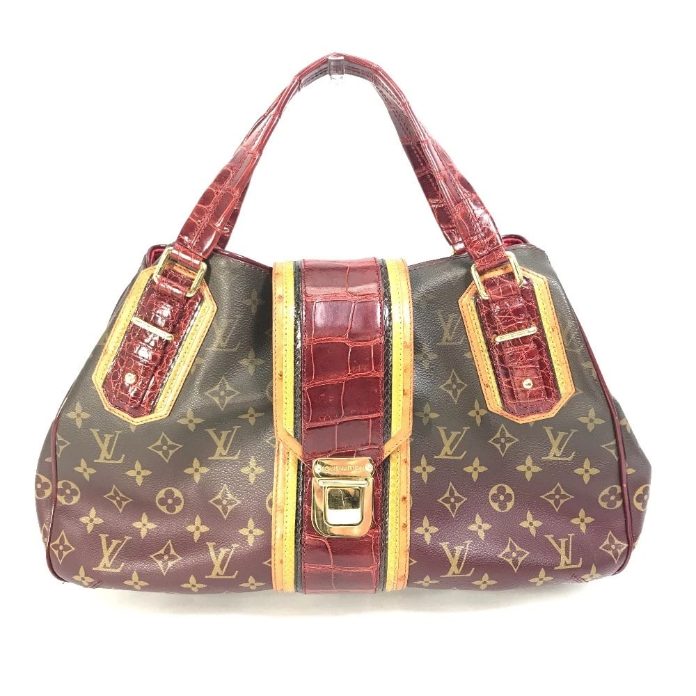 LOUIS VUITTON MONOGRAM MIRAGE GREET KISSLOCK BAG DUFFLE BAG: LOUIS VUITTON Monogram Mirage Greet Kisslock Bag Duffle Bag Brand: LOUIS VUITTON Type/Style: Shoulder Bag Material: Canvas Color: RedxBrown Size: W15.2xH10.6xD6.1inch / W38.5cmxH27cmxD15.5cm Acces