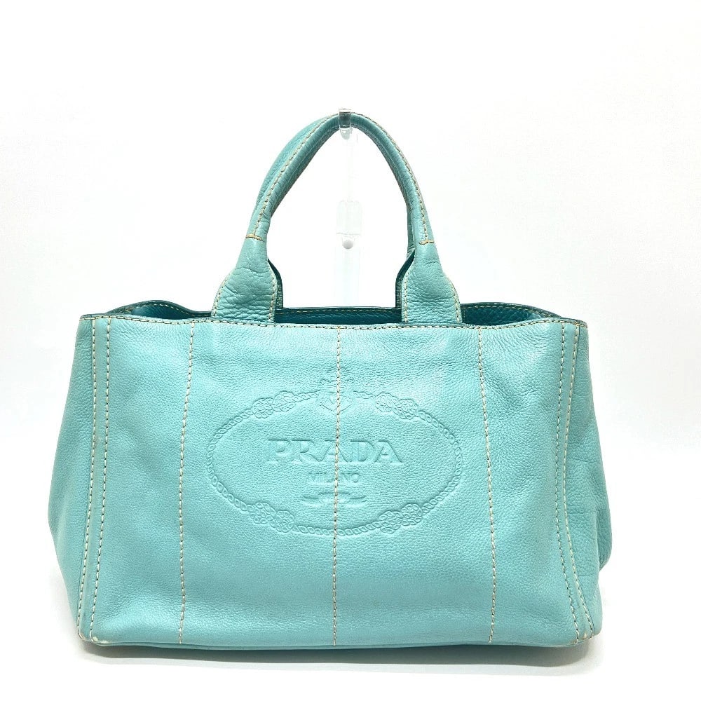 PRADA LOGO CANAPA BAG HAND BAG LARGE CAPACITY TOTE BAG: PRADA Logo Canapa Bag Hand Bag Large Capacity Tote Bag Brand: PRADA Type/Style: Tote Bag Material: Leather Color: blue Size: W15.4xH9.4xD9.4inch / W39cmxH24cmxD24cm Accessories: None Acces