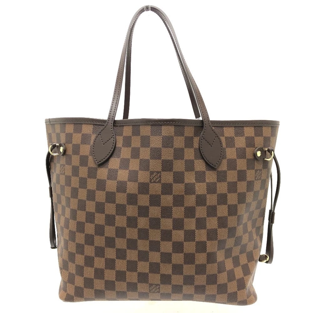 LOUIS VUITTON NEVERFULL MM TOTE BAG SHOULDER BAG: LOUIS VUITTON Neverfull MM Tote bag shoulder bag Brand: LOUIS VUITTON Type/Style: Tote Bag Material: Damier Canvas Color: Ebene / BrownxGoldHardware Size: W18.1xH11.4xD6.3inch / W46cmxH29cmxD16cm