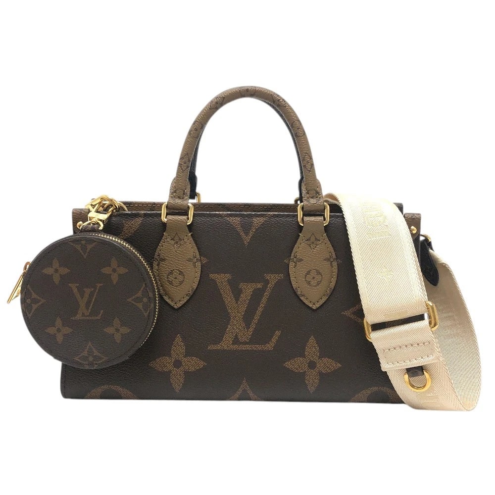 LOUIS VUITTON ON THE GO EW 2WAY SHOULDER BAG: LOUIS VUITTON On the Go EW 2WAY Shoulder Bag Brand: LOUIS VUITTON Type/Style: Hand Bag Material: MonogramCanvas Color: Black Size: W9.8xH5.1xD3.9inch / W25cmxH13cmxD10cm Accessories: None