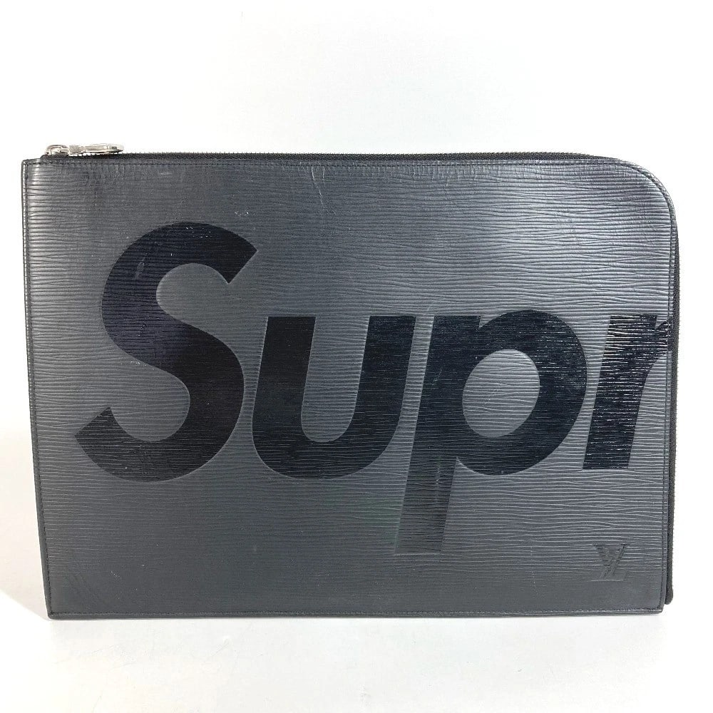 LOUIS VUITTON EPI SUPREME POCHETTE JULES GM POUCH CLUTCH BAG: LOUIS VUITTON Epi Supreme Pochette Jules GM pouch Clutch bag Brand: LOUIS VUITTON Type/Style: Clutch bag Material: Epi Leather Color: Noir / Black Size: W13.2xH9.6inch / W33.5cmxH24.5cm Accessorie