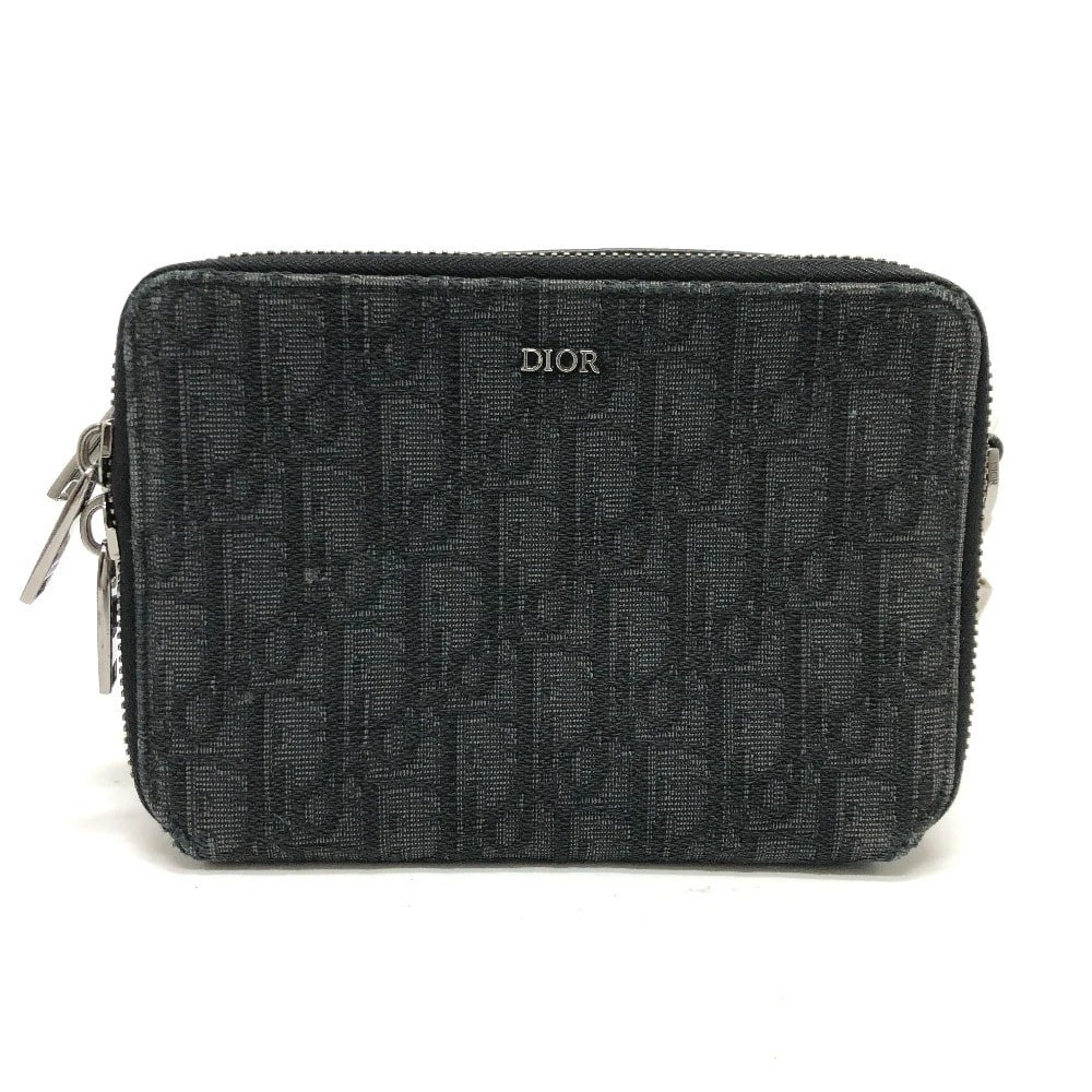 DIOR OBLIQUE MESSENGER POUCH BAG SHOULDER BAG: Dior Oblique Messenger pouch Bag Shoulder Bag Brand: Dior Type/Style: Shoulder Bag Material: Canvas Color: NavyxSilverHardware Size: W6.7xH4.9xD2.2inch / W17cmxH12.5cmxD5.5cm Accessories: None