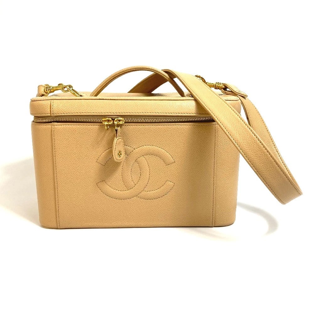 CHANEL MARK VANITY BAG 2WAY HAND BAG SHOULDER BAG: CHANEL Mark Vanity bag 2WAY Hand Bag Shoulder Bag Brand: CHANEL Type/Style: Shoulder Bag Material: Caviar Leather Color: Beige Size: W10.6xH6.9xD6.3inch / W27cmxH17.5cmxD16cm Accessories: None