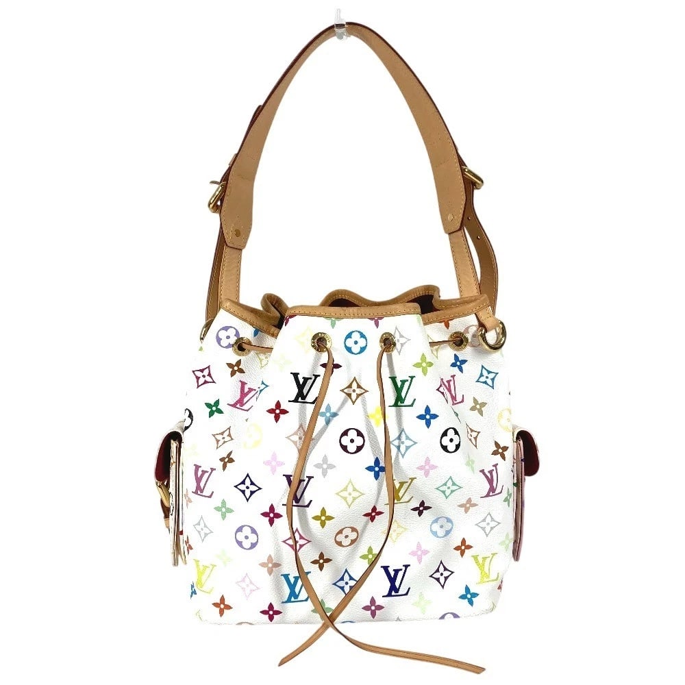 LOUIS VUITTON MONOGRAMMULTICOLORE PETIT NOE BAG: LOUIS VUITTON MonogramMulticolore Petit Noe Bag Brand: Louis Vuitton Type/Style: Shoulder Bag Material: MonogramMulticoloreCanvas Color: Blanc / White Size: W9.8xH10.0xD7.1inch / W25cmxH25.5cmxD18cm