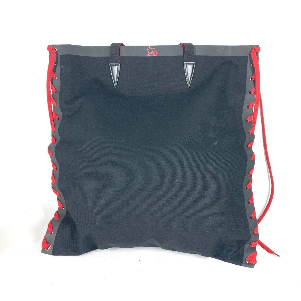 CHRISTIAN LOUBOUTIN TOTE BAG SHOELACES SHOULDER BAG: Christian Louboutin Tote Bag Shoelaces Shoulder Bag Brand: Christian Louboutin Type/Style: Shoulder Bag Material: Canvas Color: BlackxRed Size: W20.3xH20.9inch / W51.5cmxH53cm Accessories: None