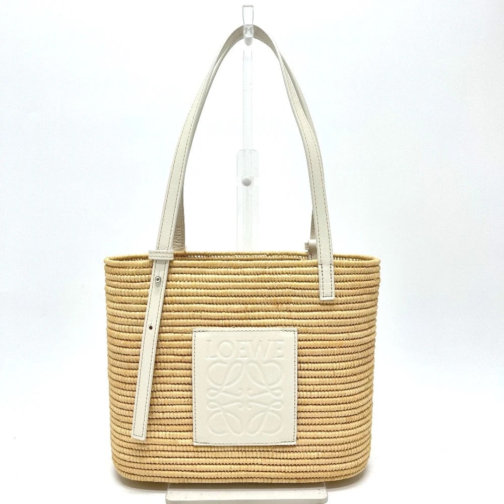 LOEWE SMALL SQUARE BASKET BAG HANDBAG, BAG TOTE BAG BEIGE/WHITE: LOEWE Small Square Basket Bag handbag, bag Tote Bag Beige/White Brand: LOEWE Type/Style: Tote Bag Material: None Color: BeigexWhite Size: W10.2xH8.3xD3.9inch / W26cmxH21cmxD10cm Accessories: None