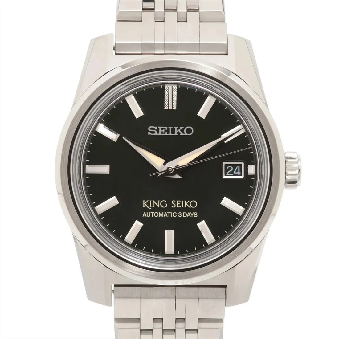 SEIKO KING WATCH SS OLIVE GREEN: Seiko King Watch SS Olive green Brand: Seiko Type/Style: Wristwatch Material: SS Color: Dial Color Olive Green Size: Case:W1.2 x H1.6inch / W38.3 x H46 Circumference of Wrist:8.1inch / 20.5