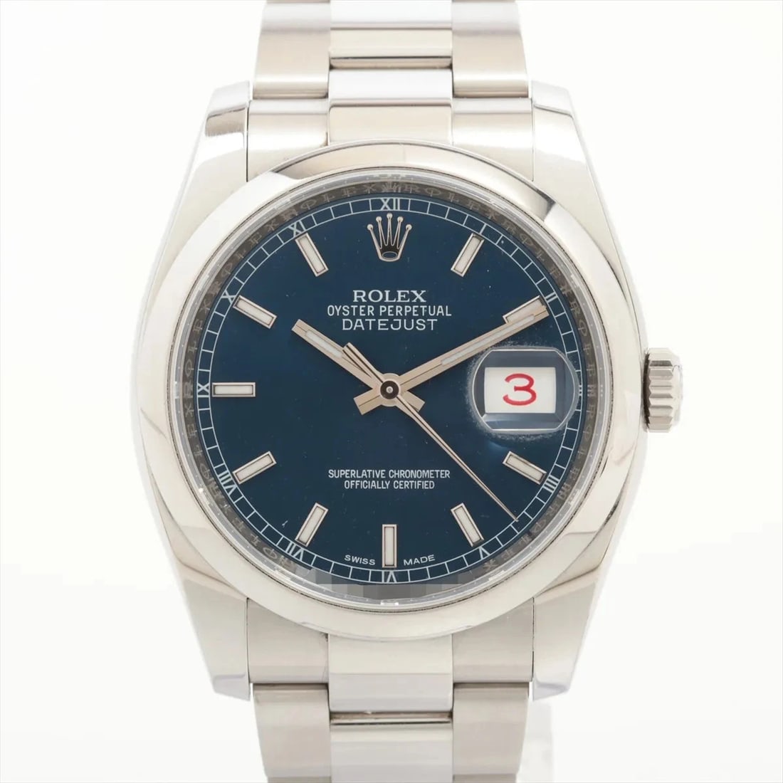 ROLEX DATEJUST SS BLUE: Rolex DATEJUST SS blue Brand: Rolex Type/Style: Wristwatch Material: SS Color: Dial Color Blue Size: Case:W1.2 x H1.2inch / W36 x H36 Circumference of Wrist:6.1inch / 15.5 Accessories: None