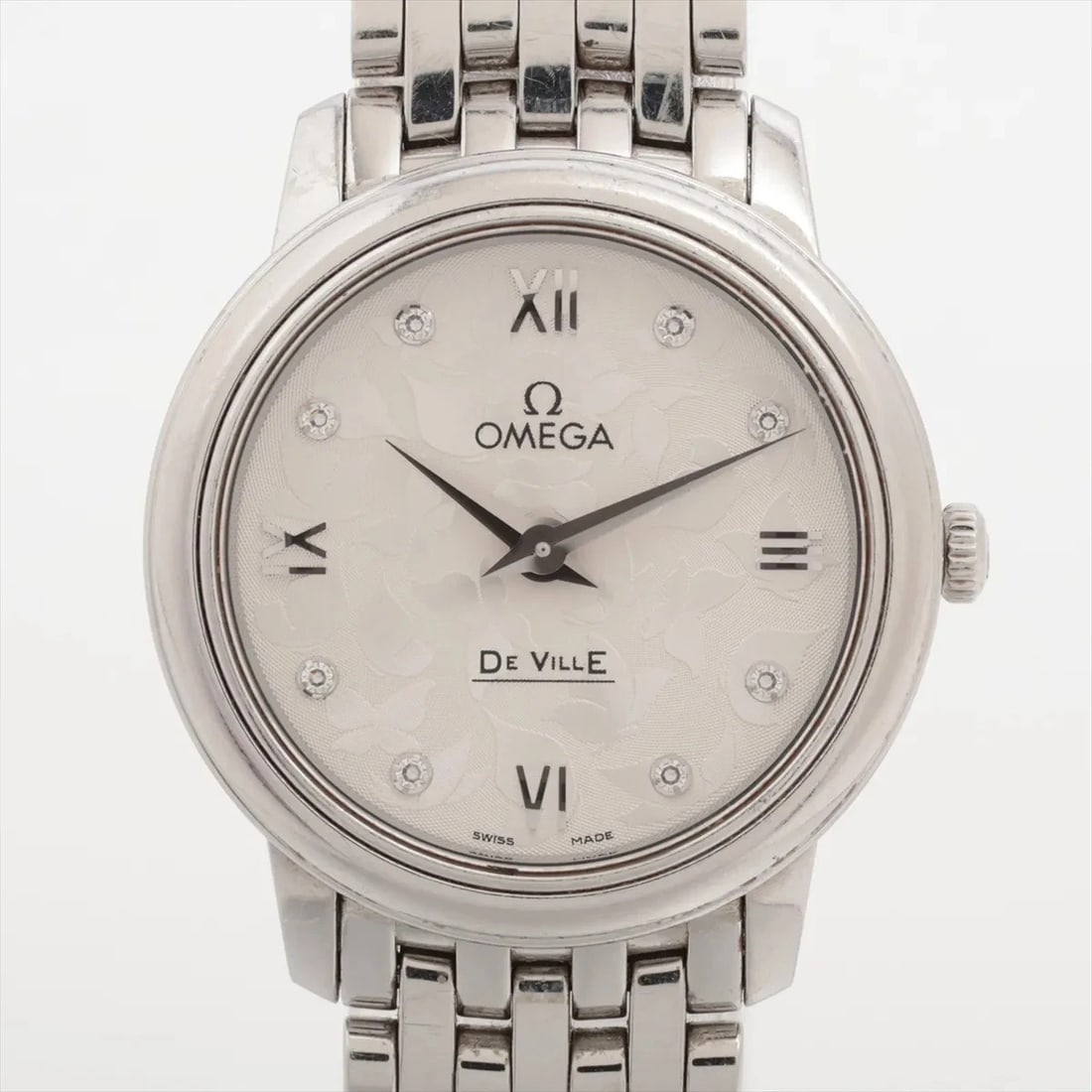 OMEGA DEVIL PRESTIGE SS QZ SILVER: Omega Devil Prestige SS QZ Silver Brand: Omega Type/Style: Wristwatch Material: SS Color: Dial Color Silver Size: Case:W0.8 x H0.8inch / W27 x H27 Circumference of Wrist:4.9inch / 12.5 Accessories: