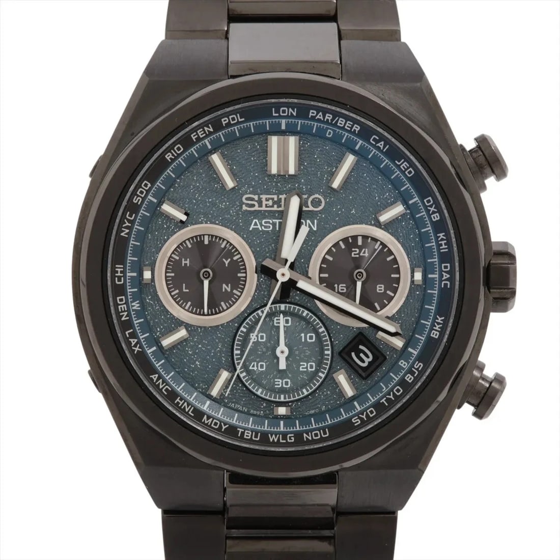 SEIKO ASTRON NEXTER TI SOLAR BLUE: Seiko Astron Nexter TI Solar blue Brand: Seiko Type/Style: Wristwatch Material: TI Color: Dial Color Blue Size: Case:W1.6 x H1.6inch / W41.3 x H46.8 Circumference of Wrist:7.5inch / 19 Accessories:
