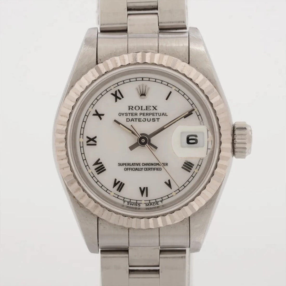 ROLEX DATEJUST SS?WG WHITE: Rolex Datejust SS?WG white Brand: Rolex Type/Style: Wristwatch Material: SS?WG Color: Dial Color White Size: Case:W0.8 x H0.8inch / W26 x H26 Circumference of Wrist:4.9inch / 12.5 Accessories: None
