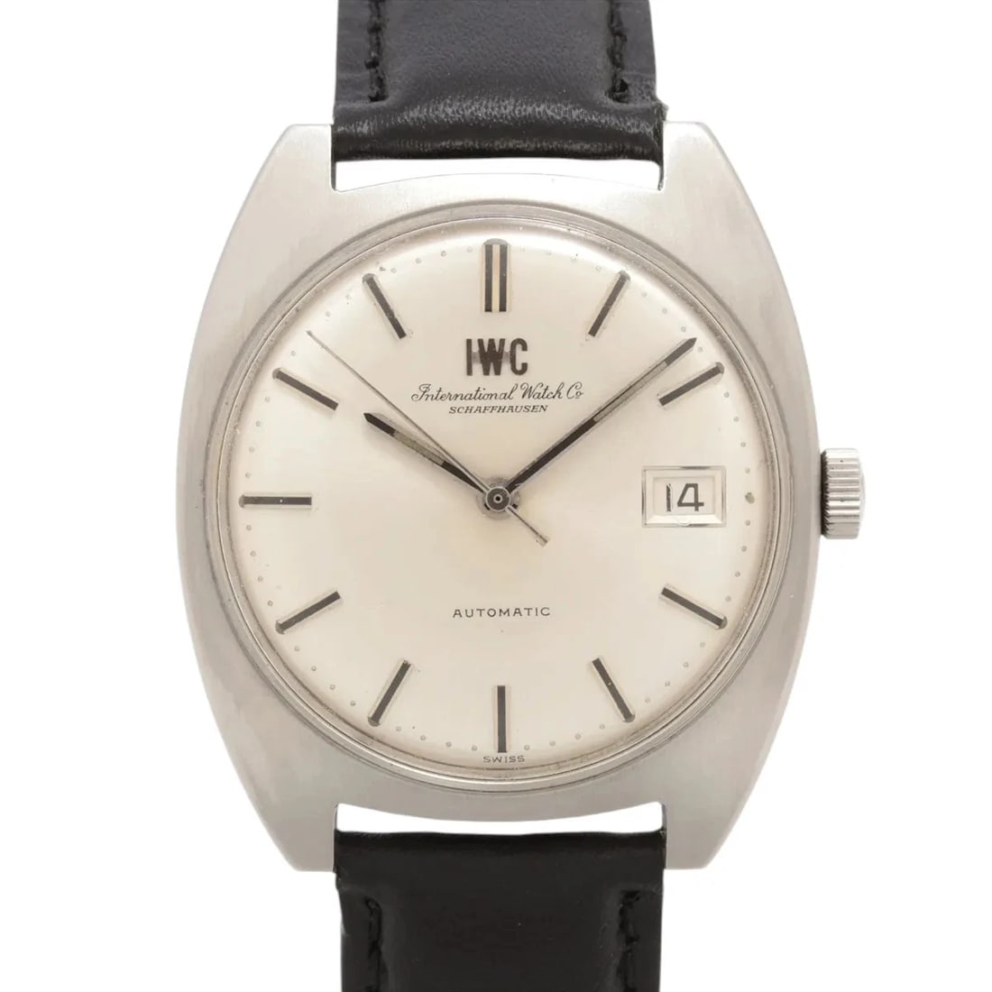 IWC EXTERNAL SS X EXTERNAL LEATHER SILVER: IWC External SS x external leather Silver Brand: IWC Type/Style: Wristwatch Material: SS & externally manufactured leather Color: Dial Color Silver Size: Case:W1.2 x H1.6inch / W35 x H41