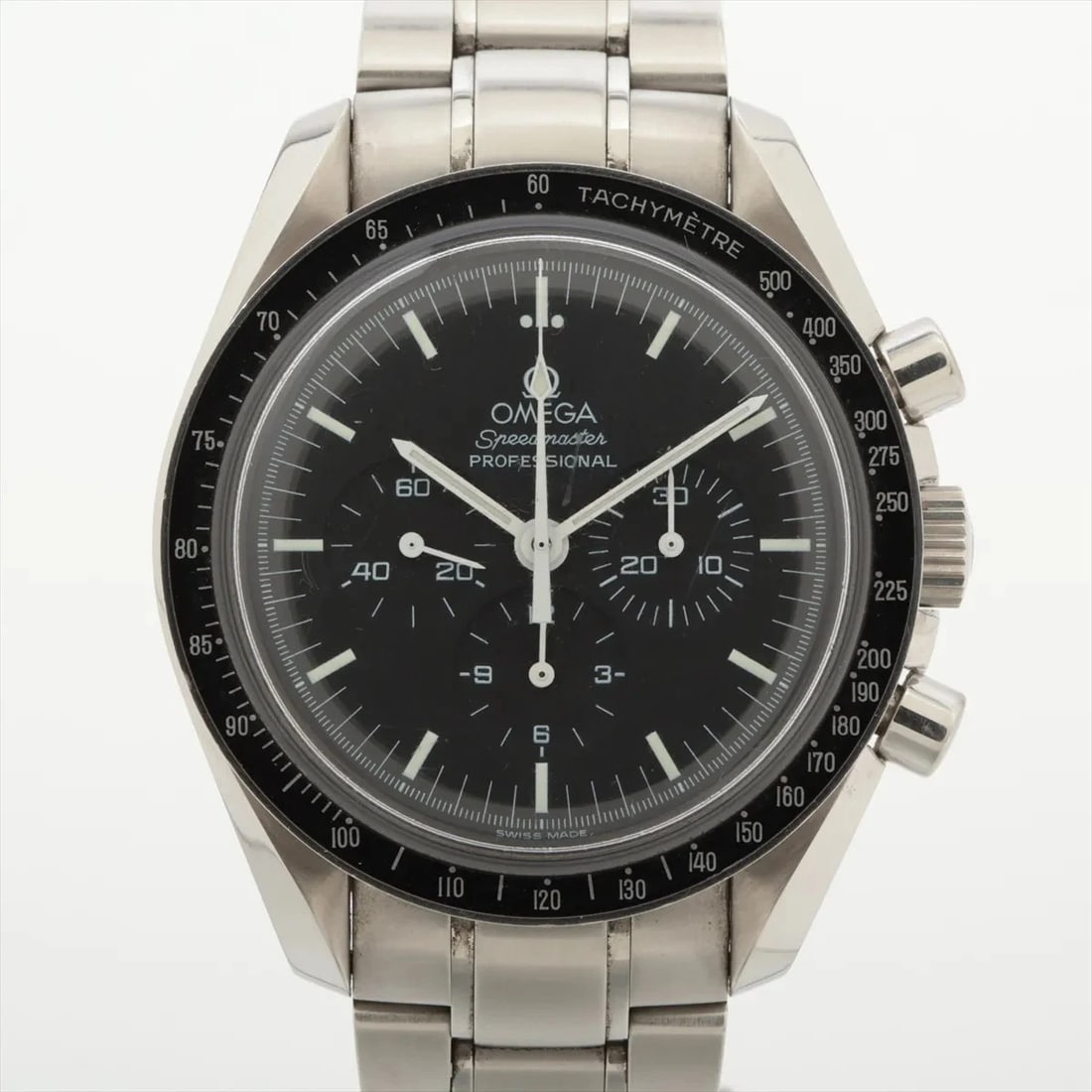 OMEGA SPEEDMASTER MOONWATCH PROFESSIONAL SS: Omega Speedmaster Moonwatch professional SS Brand: Omega Type/Style: Wristwatch Material: SS Color: Dial Color Black Size: Case:W1.6 x H1.6inch / W42 x H42 Circumference of Wrist:7.3inch / 18.5