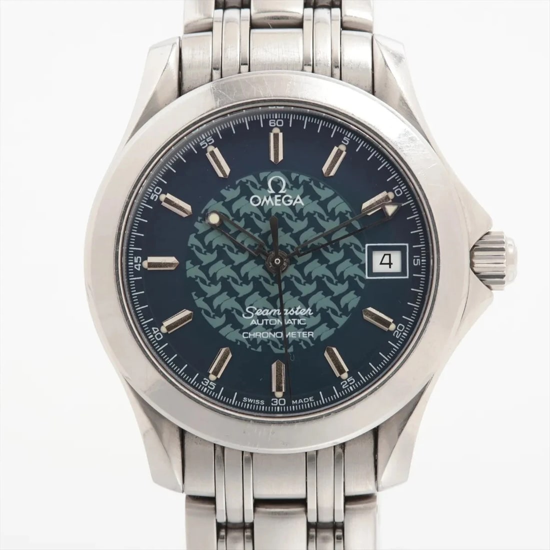 OMEGA SEAMASTER SS BLUE: Omega Seamaster SS blue Brand: Omega Type/Style: Wristwatch Material: SS Color: Dial Color Blue Size: Case:W1.2 x H1.2inch / W36 x H36 Circumference of Wrist:6.5inch / 16.5 Accessories: None
