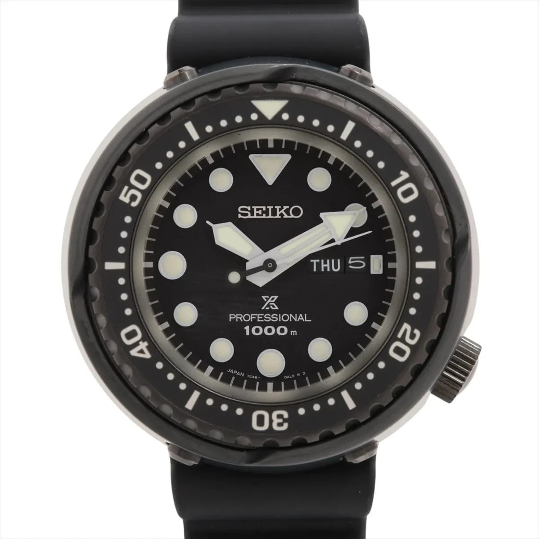 SEIKO PROSPEX MARINE MASTER CE?SS TI X RUBBER QZ BLACK: Seiko Prospex Marine Master CE?SS TI x rubber QZ black Brand: Seiko Type/Style: Wristwatch Material: CE x TI x rubber Color: Dial Color Black Size: Case:W1.6 x H1.6inch / W42 x H42 Circumference of