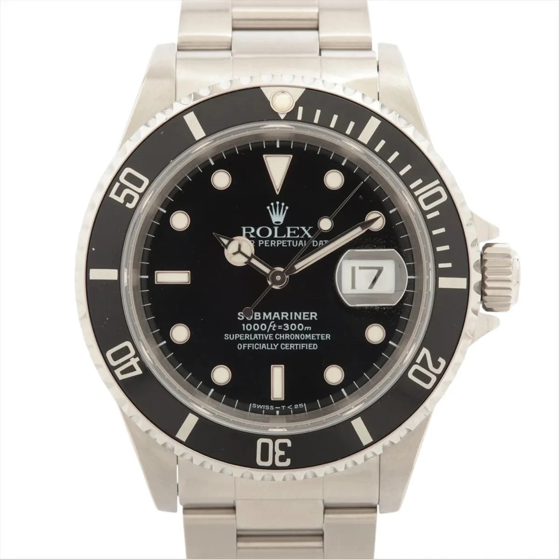 ROLEX SUBMARINER DATE SS BLACK: Rolex SUBMARINER DATE SS black Brand: Rolex Type/Style: Wristwatch Material: SS Color: Dial Color Black Size: Case:W1.6 x H1.6inch / W40 x H40 Circumference of Wrist:7.1inch / 18 Accessories: None