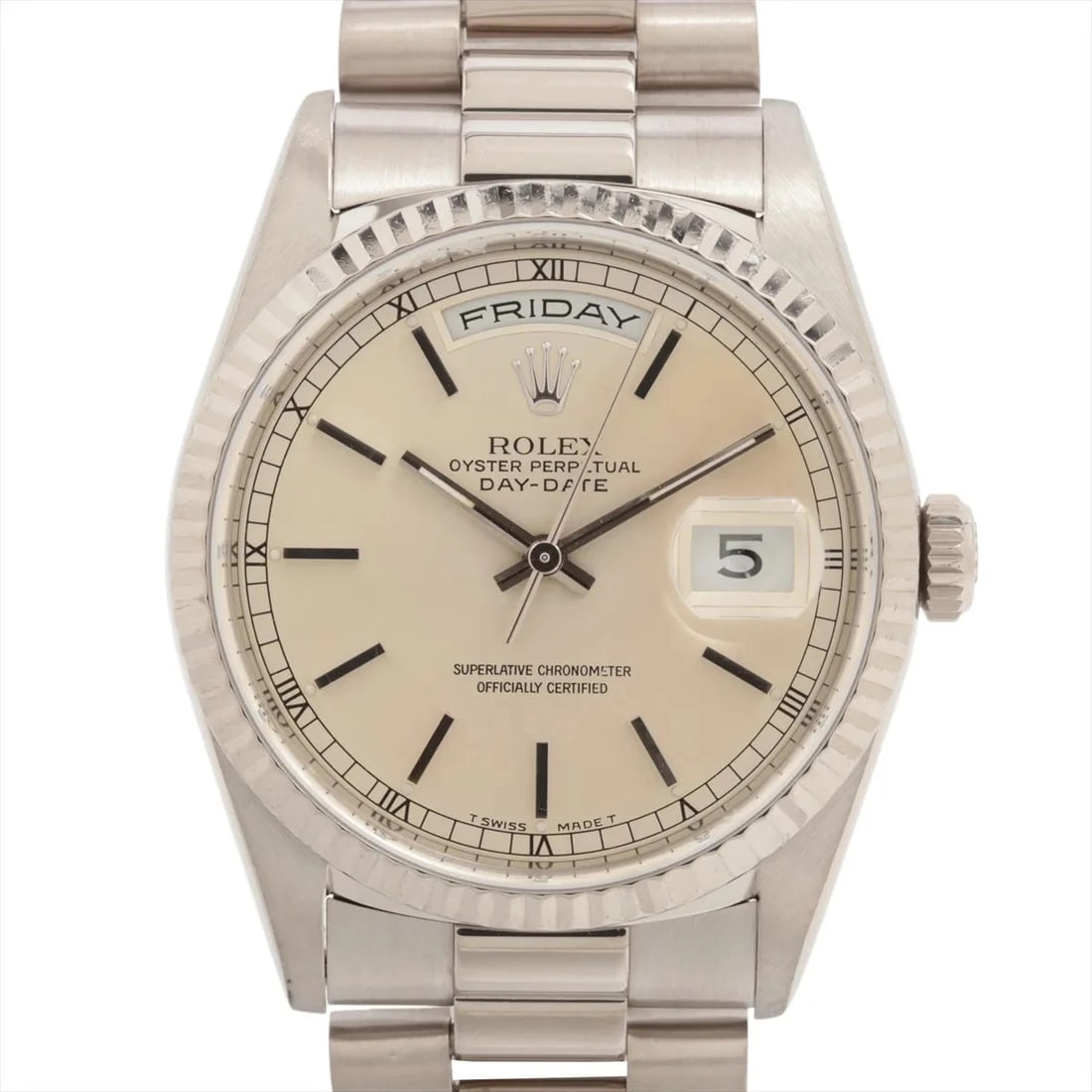 ROLEX DATE WG SILVER: Rolex Date WG Silver Brand: Rolex Type/Style: Wristwatch Material: WG Color: Dial Color Silver Size: Case:W1.2 x H1.2inch / W36 x H36 Circumference of Wrist:7.5inch / 19 Accessories: None