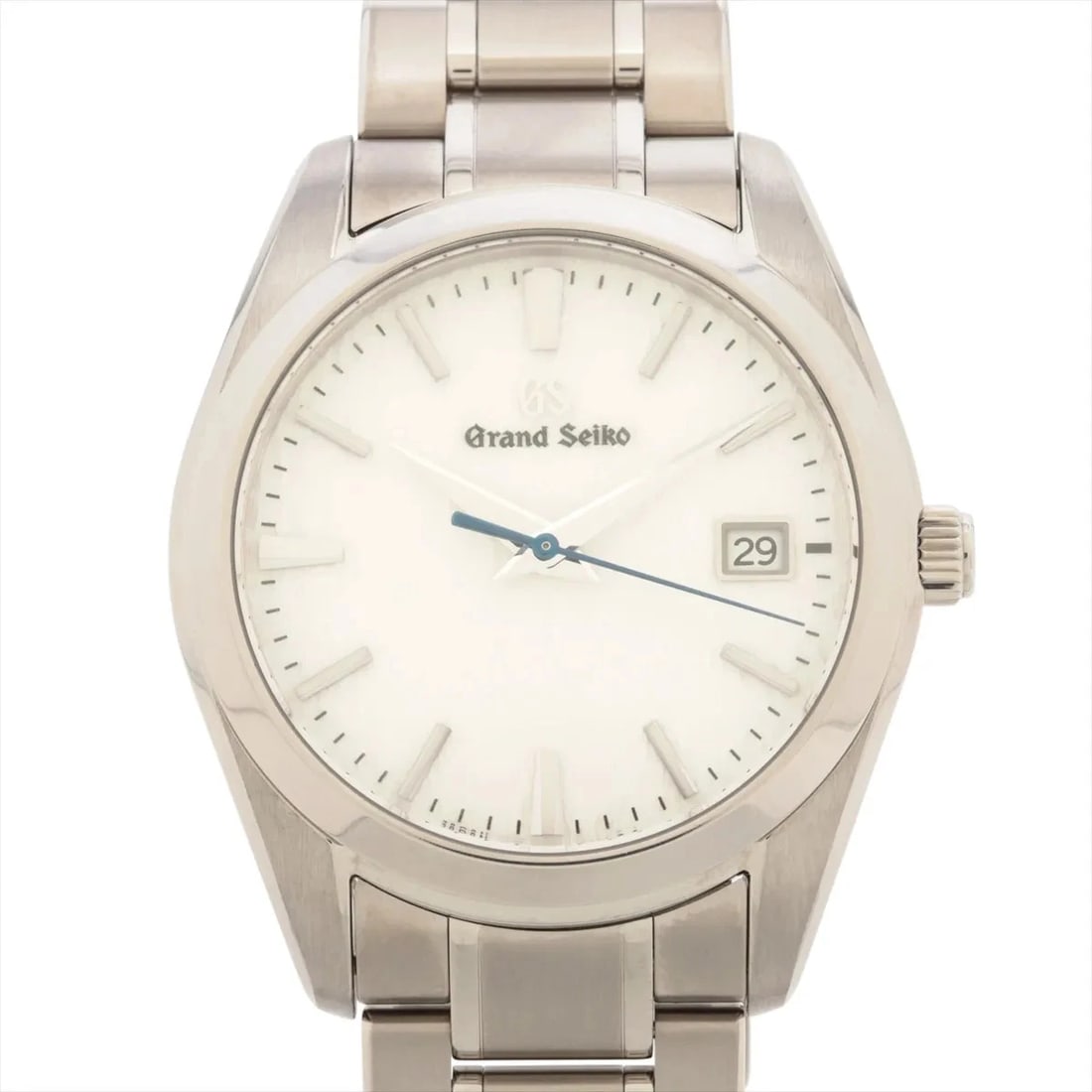GRAND SEIKO HERITAGE COLLECTION SNOW WHITE TI QZ: Grand Seiko Heritage Collection Snow white TI QZ Brand: Grand Seiko Type/Style: Wristwatch Material: TI Color: Dial Color White Size: Case:W1.2 x H1.6inch / W37 x H44.6 Circumference of Wrist:7.7inch