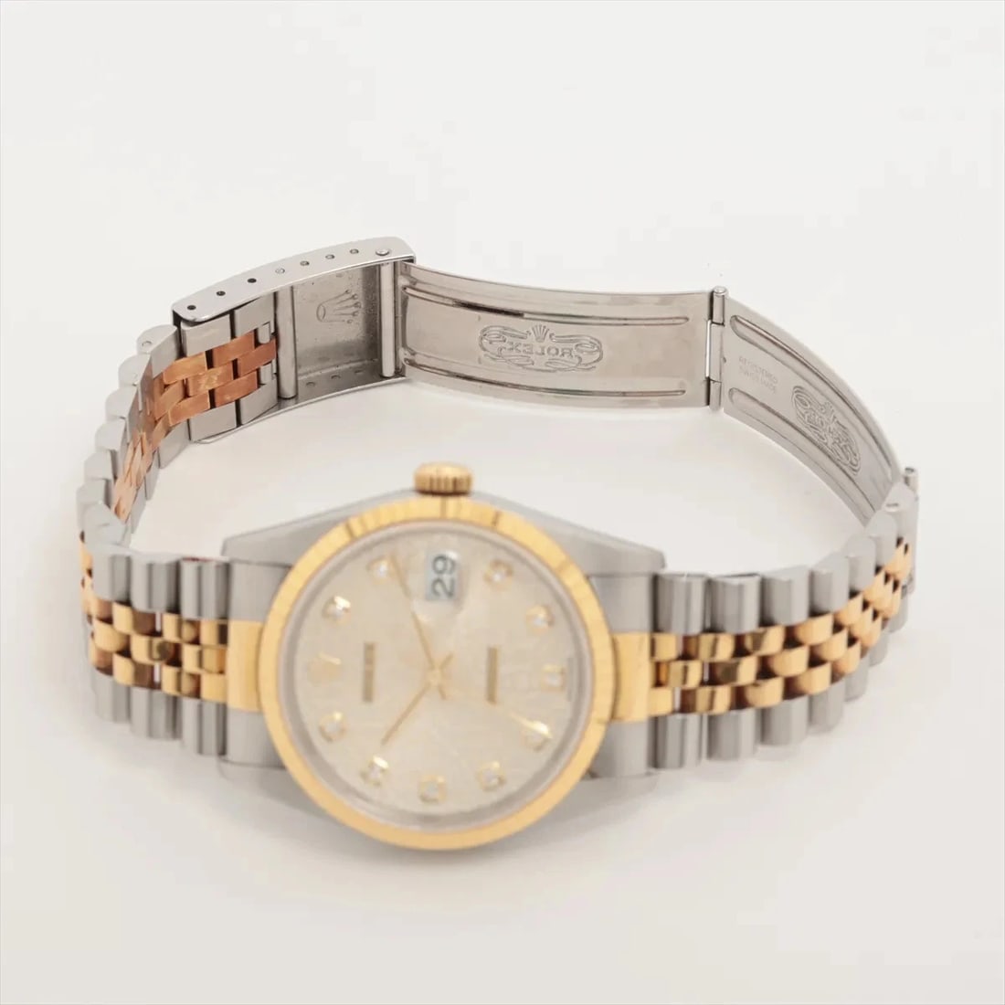 ROLEX DATEJUST SS?YG SILVER ENGRAVED COMPUTER - 4