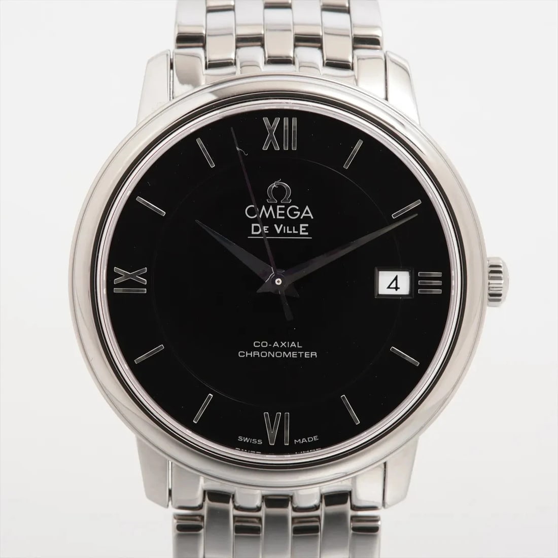 OMEGA DEVIL PRESTIGE CO-AXIAL CHRONOMETER SS BLACK: Omega Devil Prestige Co-Axial Chronometer SS black Brand: Omega Type/Style: Wristwatch Material: SS Color: Dial Color Black Size: Case:W1.2 x H1.2inch / W36.8 x H36.8 Circumference of Wrist:6.3inch / 