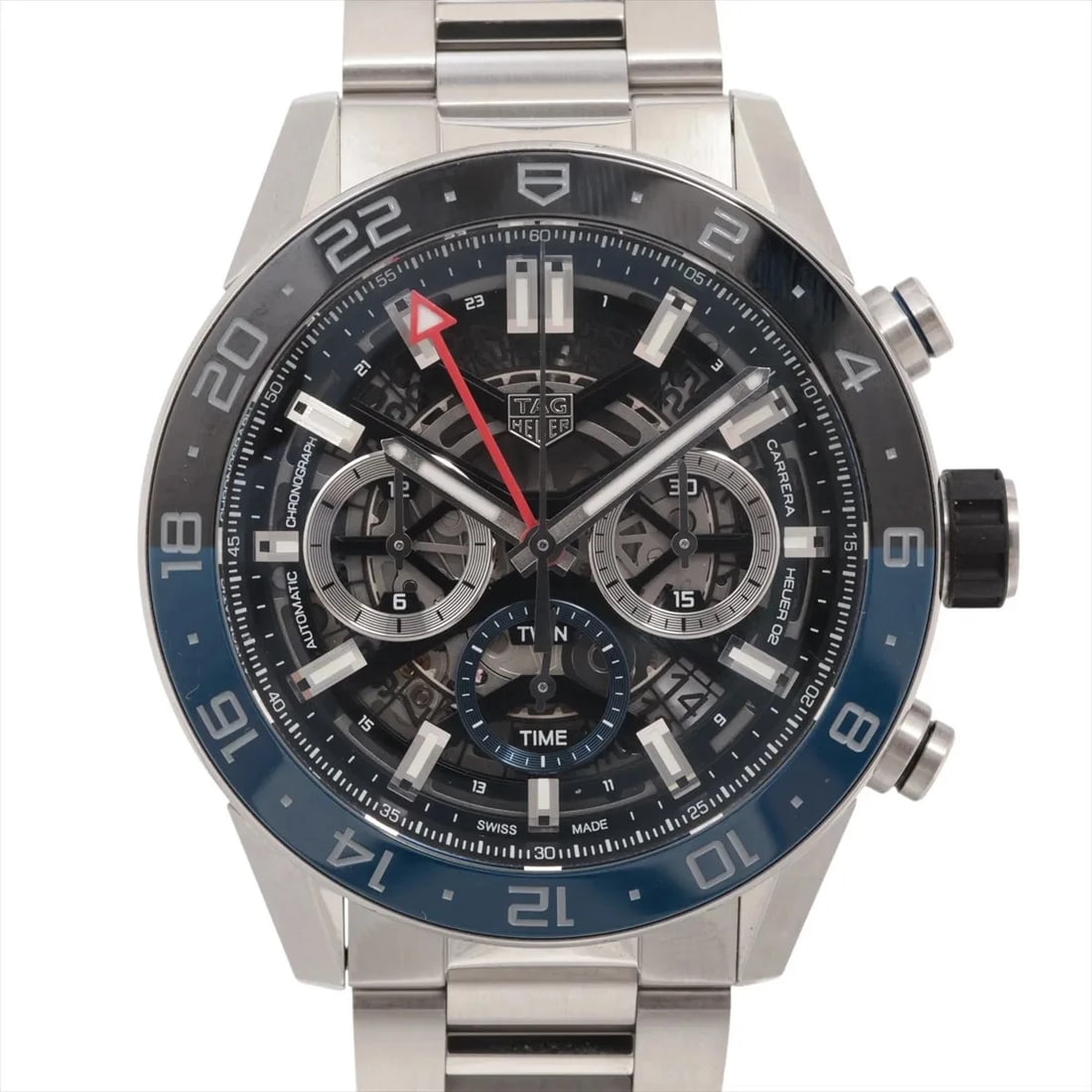 TAG HEUER CARRERA CALIBRE SS SKELETON: TAG Heuer Carrera calibre SS Skeleton Brand: TAG Heuer Type/Style: Wristwatch Material: SS Color: Dial Color Skeleton Size: Case:W1.6 x H1.6inch / W46 x H46 Circumference of Wrist:8.1inch / 20.5