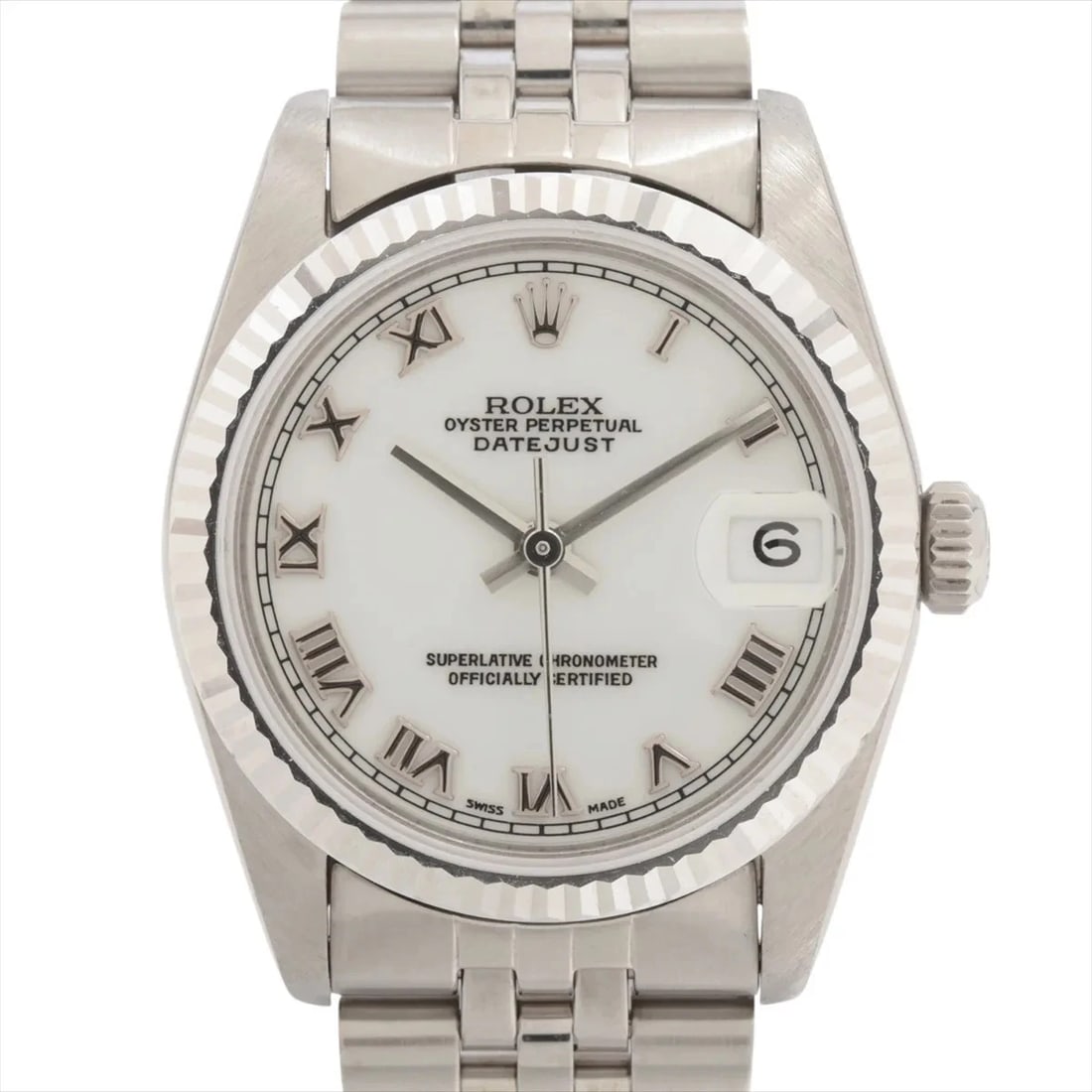 ROLEX DATEJUST SS?WG WHITE: Rolex Datejust SS?WG white Brand: Rolex Type/Style: Wristwatch Material: SS?WG Color: Dial Color White Size: Case:W1.2 x H1.2inch / W31 x H31 Circumference of Wrist:6.1inch / 15.5 Accessories: None