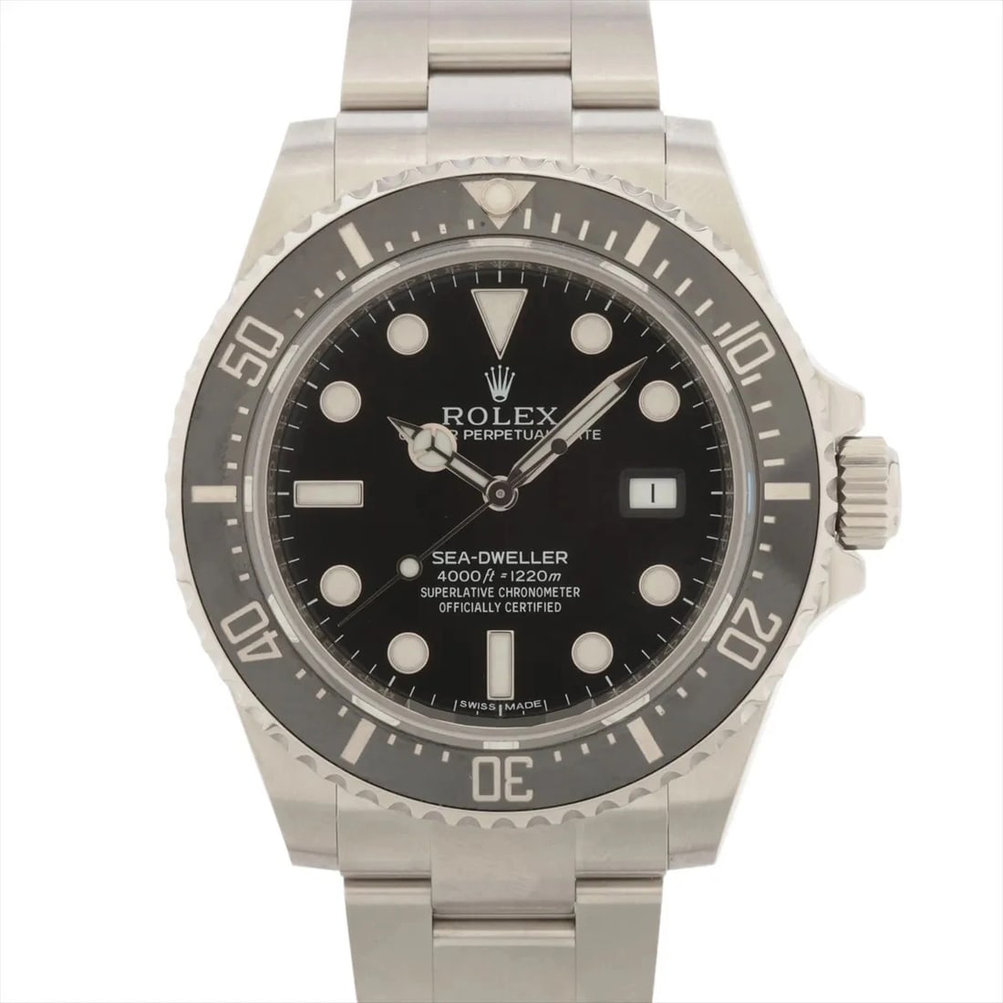 ROLEX SEA-DWELLER SS BLACK: Rolex Sea-Dweller SS black Brand: Rolex Type/Style: Wristwatch Material: SS Color: Dial Color Black Size: Case:W1.6 x H1.6inch / W40 x H40 Circumference of Wrist:7.9inch / 20 Accessories: None