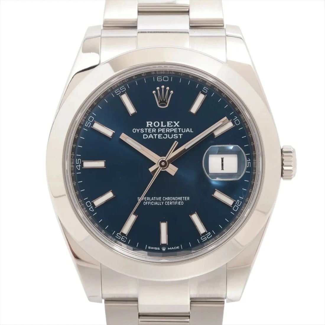 ROLEX DATEJUST SS BRIGHT BLUE: Rolex Datejust SS bright blue Brand: Rolex Type/Style: Wristwatch Material: SS Color: Dial Color bright blue Size: Case:W1.6 x H1.6inch / W41 x H41 Circumference of Wrist:7.1inch / 18 Accessories: