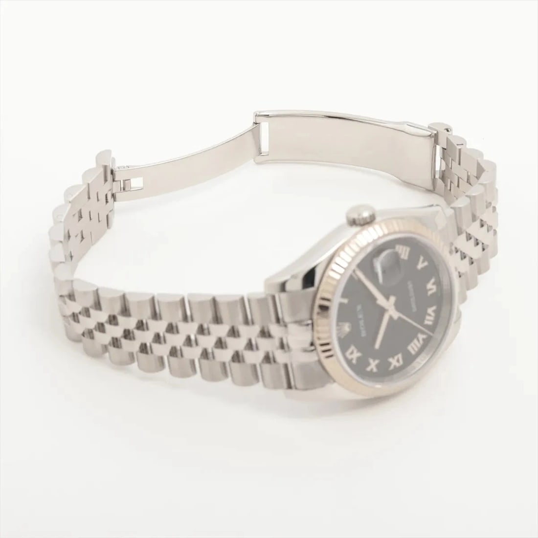 ROLEX DATEJUST SS?WG BLACK ENGRAVED COMPUTER - 4