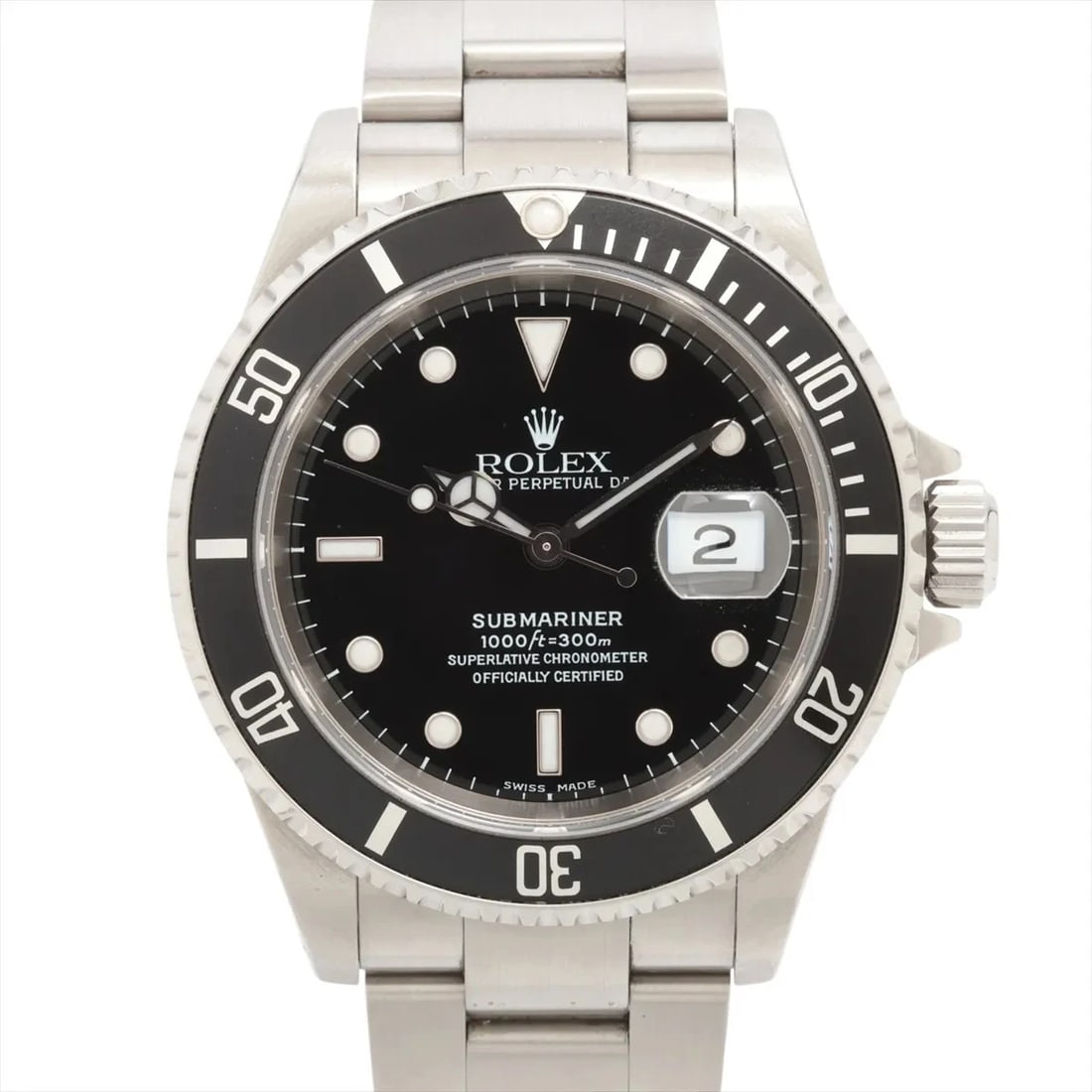 ROLEX SUBMARINER DATE SS BLACK: Rolex SUBMARINER DATE SS black Brand: Rolex Type/Style: Wristwatch Material: SS Color: Dial Color Black Size: Case:W1.6 x H1.6inch / W40 x H40 Circumference of Wrist:6.7inch / 17 Accessories: None