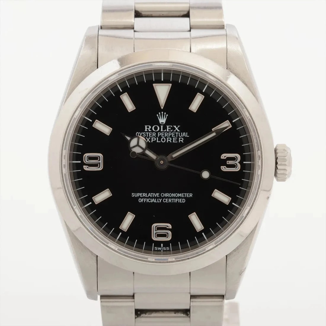 ROLEX EXPLORER SS BLACK: Rolex Explorer SS black Brand: Rolex Type/Style: Wristwatch Material: SS Color: Dial Color Black Size: Case:W1.2 x H1.2inch / W36 x H36 Circumference of Wrist:4.9inch / 12.5 Accessories: None