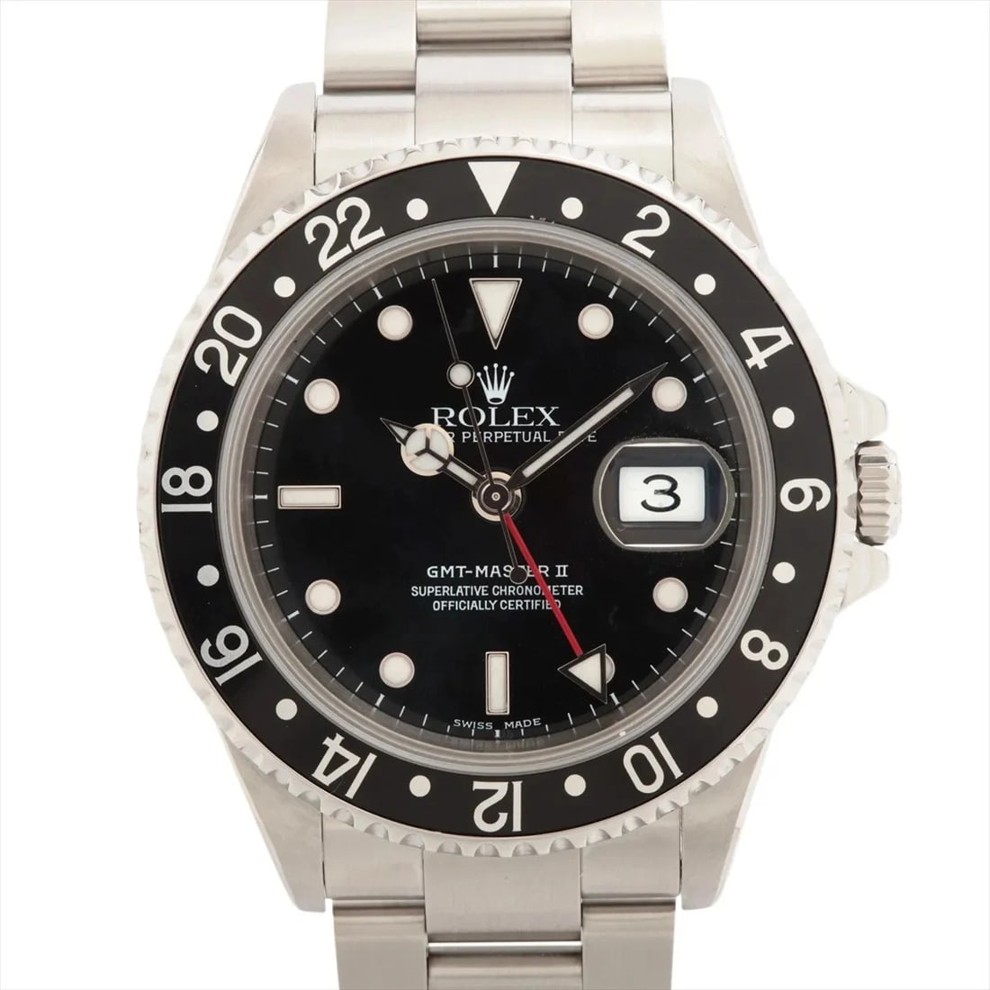 ROLEX GMT MASTER SS BLACK: Rolex GMT Master SS black Brand: Rolex Type/Style: Wristwatch Material: SS Color: Dial Color Black Size: Case:W1.6 x H1.6inch / W40 x H40 Circumference of Wrist:7.1inch / 18 Accessories: None