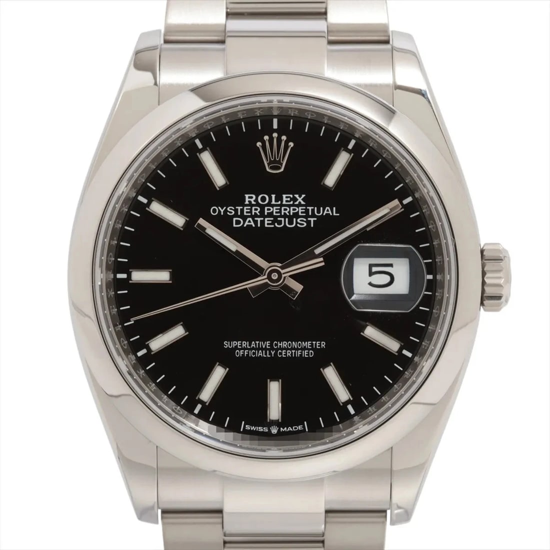ROLEX DATEJUST SS BLACK: Rolex DATEJUST SS black Brand: Rolex Type/Style: Wristwatch Material: SS Color: Dial Color Black Size: Case:W1.2 x H1.2inch / W36 x H36 Circumference of Wrist:7.1inch / 18 Accessories: None