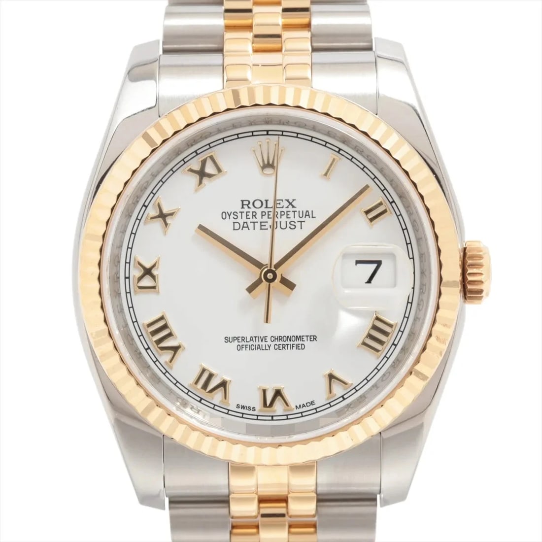 ROLEX DATEJUST SS?YG WHITE: Rolex DATEJUST SS?YG white Brand: Rolex Type/Style: Wristwatch Material: SS?YG Color: Dial Color White Size: Case:W1.2 x H1.2inch / W36 x H36 Circumference of Wrist:7.3inch / 18.5 Accessories: None
