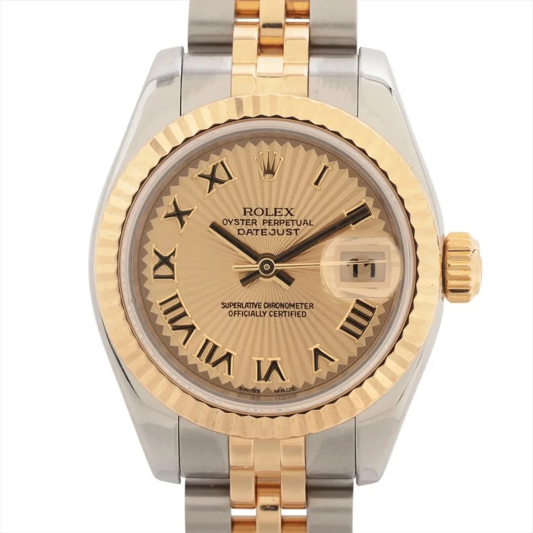 ROLEX DATEJUST SS?YG CHAMPAGNE: Rolex Datejust SS?YG champagne Brand: Rolex Type/Style: Wristwatch Material: SS?YG Color: Dial Color champagne sunbeam Size: Case:W0.8 x H0.8inch / W26 x H26 Circumference of Wrist:6.3inch / 16