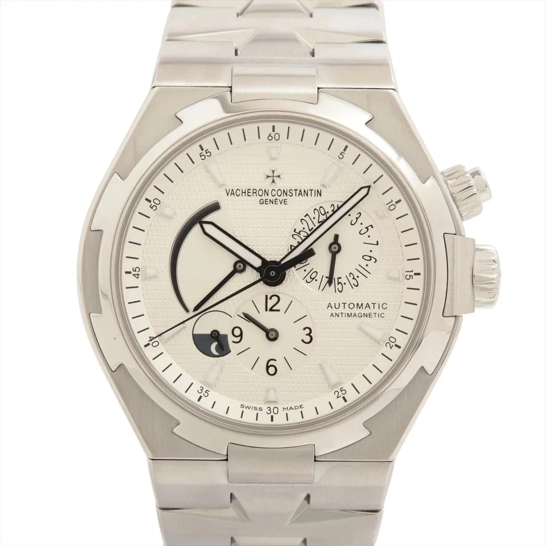 VACHERON CONSTANTIN SS SILVER: Vacheron Constantin SS Silver Brand: Vacheron Constantin Type/Style: Wristwatch Material: SS Color: Dial Color Silver Size: Case:W1.6 x H1.6inch / W40 x H40 Circumference of Wrist:6.7inch / 17