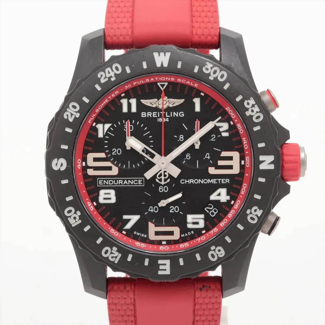 BREITLING ENDURANCE BRIGHT LIGHT: Breitling Endurance Bright light Brand: Breitling Type/Style: Wristwatch Material: Bright light x rubber Color: Dial Color Black Size: Case:W1.6 x H1.6inch / W44 x H44 Circumference of Wrist:8.3inch